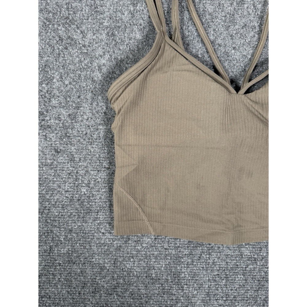 Lululemon Tank Top Womens 2 Nomad Brown Align Ribbed Strappy Cropped Athletic - Picture 5 of 16